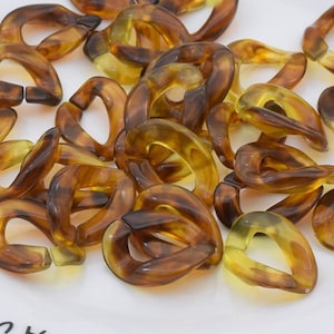 50pcs Acrylic Chain Links Open Link Size 23mmx17mm Plastic Chain Links Chunky Chain Links Twist Links Oval Links (ZKPJ034)