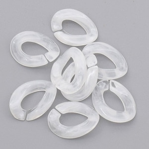 50pcs Acrylic Chain Links Open Link Size 23mmx17mm Plastic Chain Links Chunky Chain Links Twist Links Oval Links (ZKPJ044)