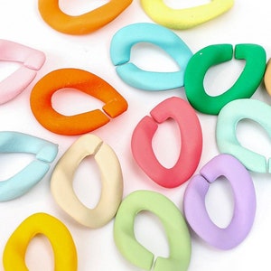 200pcs Matte Acrylic Chain Links 14x19mm Open Link Size Plastic Chain Links Chunky Chain Links Twist Links Oval Links (ZKPJ358)