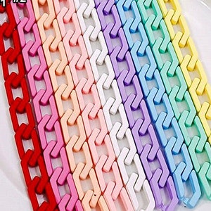 100pcs Matt Links Acrylic Chain Links Multiple Color Choices Open Link Size 30x14mm Plastic Chain Links Chain Links Twist Links (ZKPJ288)