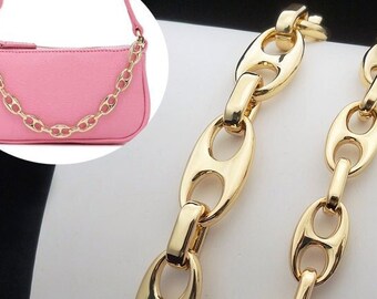 Gold Purse Chain 12mm bag chain replacement strap purse chain bag strap purse handle bag hardware (ST_BL_065)