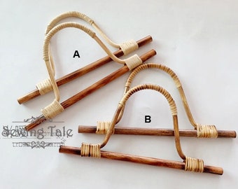 A pair of Bamboo Purse Handles 28cm Handbag Wood Handles Hardware Handle for Purse Making (ST_BL_044)