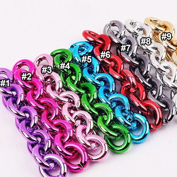 200pcs Acrylic Chain Oval Links 28x23mm Plastic Curb Chain Link Plastic Open Links Necklace Chain Links  (ZKPJ292)