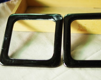 A pair of Square Black Marble Acrylic Purse Handles Resin Handbag Handles (ST_L_1283)