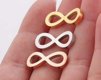 5Pcs Infinite Symbol Charm 17x7mm Etichette in acciaio inossidabile Stamping Blanks Stamping Plates Ciondolo Charm Tag in acciaio inossidabile (HYJ-MB-045)