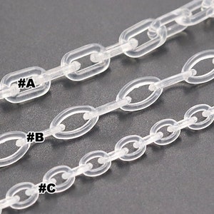 Clear Transparent Acrylic Chain Links Open Link Plastic Chain Links Chunky Chain Links Twist Links Oval Links (ZKPJ106)