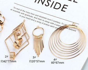 10pcs Gold Geometric Pendant Charm Earring Charms Unique Pendants Link Charm Jewelry Supplies (DJ_P_044)