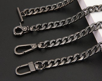 Gunmetal Purse Chain 10mm bag chain replacement strap purse chain bag strap purse handle bag hardware (ST_BL_019)