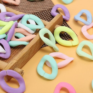 100pcs Acrylic Links Chain Links Matte Color Choices Open Link Size 17x23mm Plastic Chain Links Chain Links Twist Links