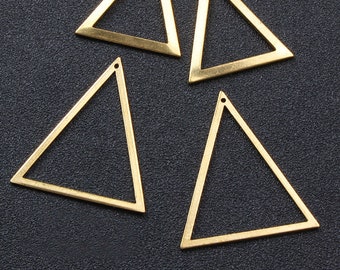 10pcs Brass Triangle Geometric Charms Raw Brass Charm Pendentif Spacer Bracelet Collier Fournitures de bijoux (DJ_P_365)