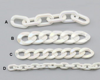 10pcs Acrilico Chain Links Rainbow Color Open Link Size Plastic Chain Links Chunky Chain Links Twist Links Oval Links (ZKPJ235)