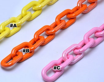25pcs Acrilic Chain Links Open Link Size 31mmx19mm Plastic Chain Links Chunky Chain Links Twist Links Oval Links (ZKPJ074)