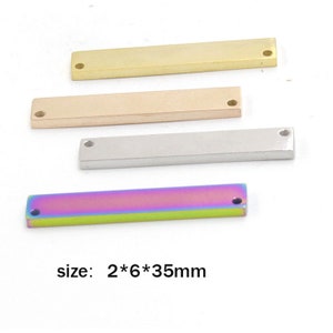 10Pcs Stainless Steel Blank Bar 6x35mm Stainless Steel Bar Stick Pendant Charm Stainless Steel Bar Neckace Blanks Engraving  (HYJ-MB-018)