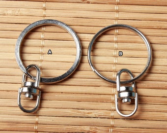 20pcs 25mm Silver Keychain KeyChain Key Ring Flat Split Ring for Keychains DIY Key Chain Jewelry Making Supplies (DJ_P_022)