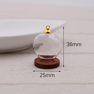 1 Piece Clear Glass Ball Bottles Pendant Charms Vials Wish Bottles Clear Glass Globe  DIY Pendant Charm Supplies  (BLP010)