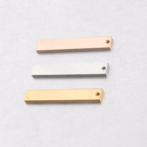 10Pcs Stainless Steel Blank Bar 6x35mm Stainless Steel Bar Stick Pendant Charm Stainless Steel Bar Neckace Blanks Engraving  (HYJ-MB-020)