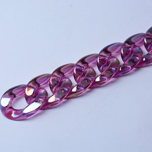 25pcs Translucent Acrylic Chain Oval Links 30x20mm Plastic Curb Chain Link Plastic Open Links Necklace Chain Links  (ZKPJ070)