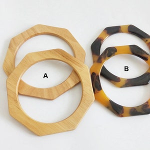 A pair of Acrylic Purse Handles Wood Handbag Handles (ST_BL_058)