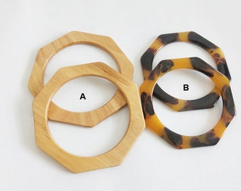 A pair of Acrylic Purse Handles Wood Handbag Handles (ST_BL_058)