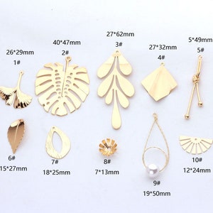 10pcs Gold Geometric Pendant Charm Earring Charms Unique Pendants Link Charm Jewelry Supplies (DJ_P_073)