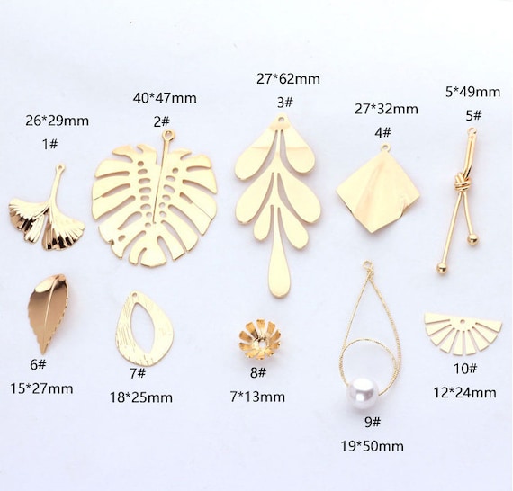 10pcs Matte Gold Geometric Square Charms Pendants for Earring Jewellery Making