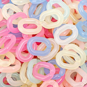 50pcs Acrylic Chain Links 19x14mm Open Link Size Plastic Chain Links Twist Links Oval Links (ZKPJ345)