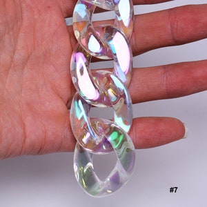 20pcs Translucent Acrylic Chain Oval Links 30x40mm Plastic Curb Chain Link Plastic Open Links Necklace Chain Links  (ZKP160)