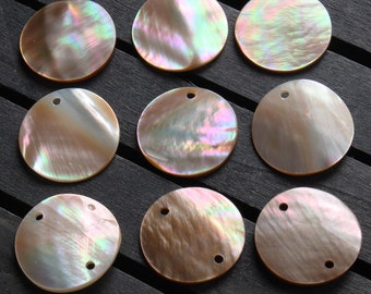 2 stuks 20mm ronde shell charms natuurlijke shell hanger bedel hanger spacer armband ketting sieraden benodigdheden (DJ_P_297)