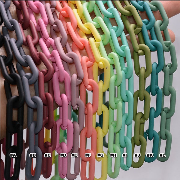 30pcs Acrylic Chain Links Open Link Size 19mmx11mm Plastic Chain Links Chunky Chain Links Twist Links Oval Links (ZKPJ073)