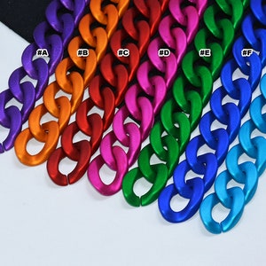 32pcs Acrylic Chain Oval Links 23x17mm Plastic Curb Chain Link Plastic Open Links Necklace Chain Links  (ZKPJ086)