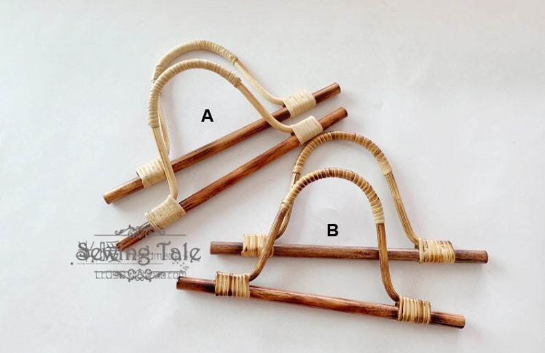 Un paio di manici in bambù Borsa da 28 cm Maniglie in legno Maniglia hardware per la produzione di borse ST_BL_044 immagine 1
