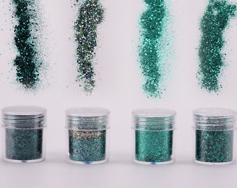Un ensemble de 4 boîtes Holographiques Mixtes Glitter Poudre Silicium Moule Filler Sparkle Glitter Craft Glitter Nail Art Glitter Supplies (DJ_F_124)