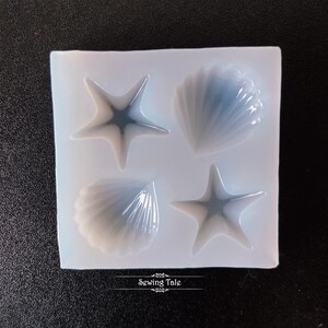 Molde de silicona con forma de estrella de concha, molde de resina de silicona para hacer joyas, moldes de resina epoxi, molde de resina para aretes (DJ_M_071)
