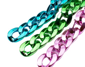 100pcs Acrylic Chain Links Open Link Size 30mmx20mm Plastic Chain Links Chunky Chain Links Twist Links Oval Links (ZKPJ330)