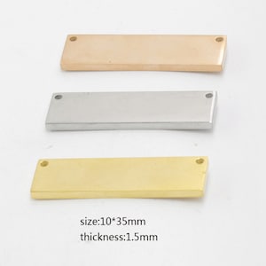 10Pcs Stainless Steel Blank Bar 10x35mm Stainless Steel Bar Stick Pendant Charm Stainless Steel Bar Neckace Blanks Engraving  (HYJ-MB-023)