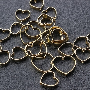 10pcs Brass Heart Geometric Charms Raw Brass Charm Pendant Spacer Bracelet Necklace Jewelry Supplies (DJ_P_351)