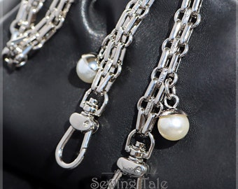 Silver Metal Purse Chain 12mm bag chain replacement strap purse chain bag strap purse handle bag hardware (ST_BL_086)