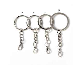 20pcs  25mm 30mm Silver Keychain Key Ring Flat Split Ring for Keychains DIY Key Chain Jewelry Making Supplies (DJ_P_026)