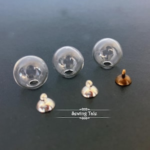 2 pezzi Mini bottigliette di vetro vuote con ciondoli, fiale, bottigliette dei desideri, globo di vetro trasparente, forniture fai da te con ciondoli (BLP017)