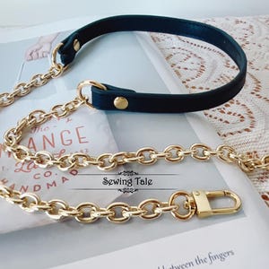 1 piece of Navy Blue PU Leather Strap Shoulder Bag Chain Crossbody Replacement Handbag Handle Purse Handle Chain Strap (ST_XS_021)