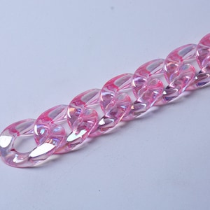 25pcs Translucent Acrylic Chain Oval Links 30x20mm Plastic Curb Chain Link Plastic Open Links Necklace Chain Links  (ZKPJ066)
