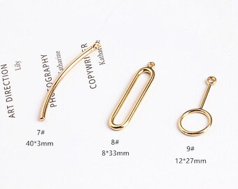 10pcs Gold Geometric Pendant Charm Earring Charms Unique Pendants Link Charm Jewelry Supplies (DJ_P_052)