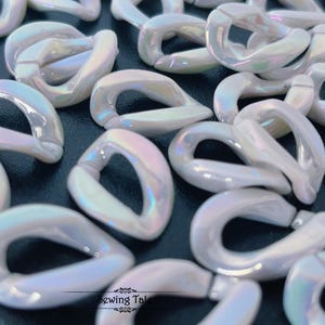 10pcs Acrylic Chain Links Rainbow Color Open Link Size Plastic Chain Links Chunky Chain Links Twist Links Oval Links (ZKPJ235)