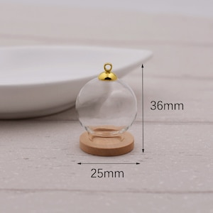 1 Piece Clear Glass Ball Bottles Pendant Charms Vials Wish Bottles Clear Glass Globe  DIY Pendant Charm Supplies  (BLP009)