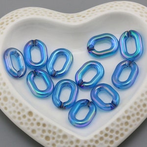 30pcs Translucent Acrylic Chain Oval Links 20x14mm Translucent Plastic Open Links Necklace Chain Links  (ZKPJ114-7)