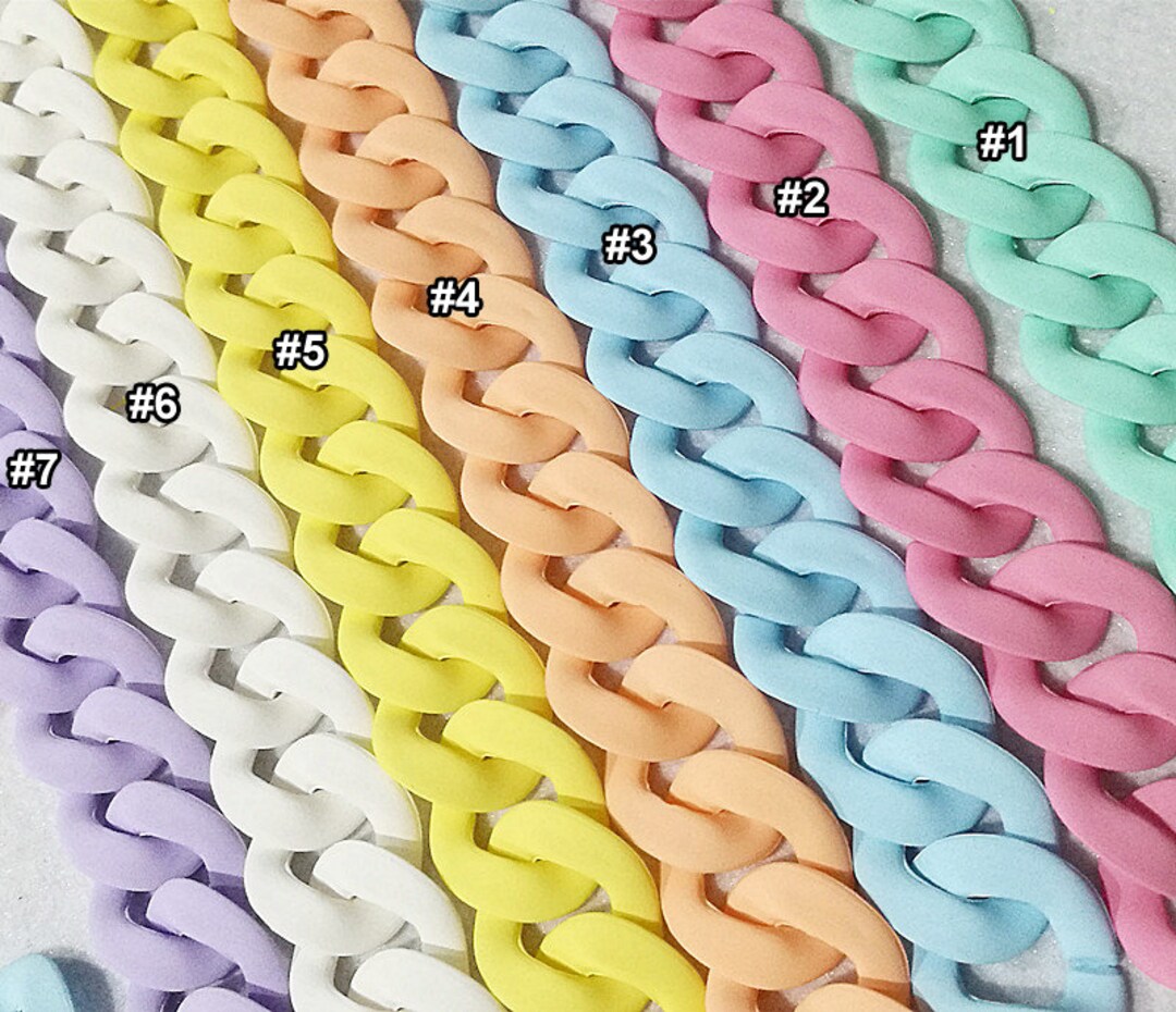100pcs Matt Links Acrylic Chain Links Multiple Color Choices Open Link ...