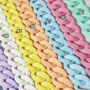 100pcs Matt Links Acrylic Chain Links Multiple Color Choices Open Link Size 28x23mm Plastic Chain Links Chain Links Twist Links (ZKPJ296)