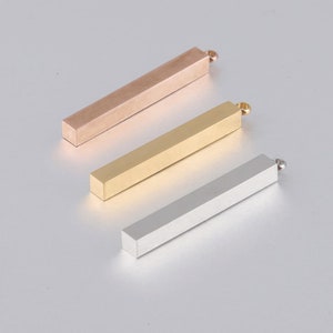 10Pcs Stainless Steel Blank Bar 5x40mm Stainless Steel Bar Stick Pendant Charm Stainless Steel Bar Neckace Blanks Engraving  (HYJ-MB-013)