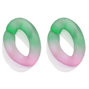 20pcs Iridescent Rainbow Acrylic Chain Links 20x30mm Translucent Plastic Open Links Matte Necklace Chain Links  (ZKPJ051)