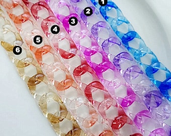 100pcs Acrylic Chain Links Open Link Size Plastic Chain Links Twist Links Oval Links (ZKPJ339)